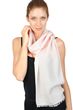Cashmere & Zijde dames kasjmier sjaals scarva creme roze 170x25cm